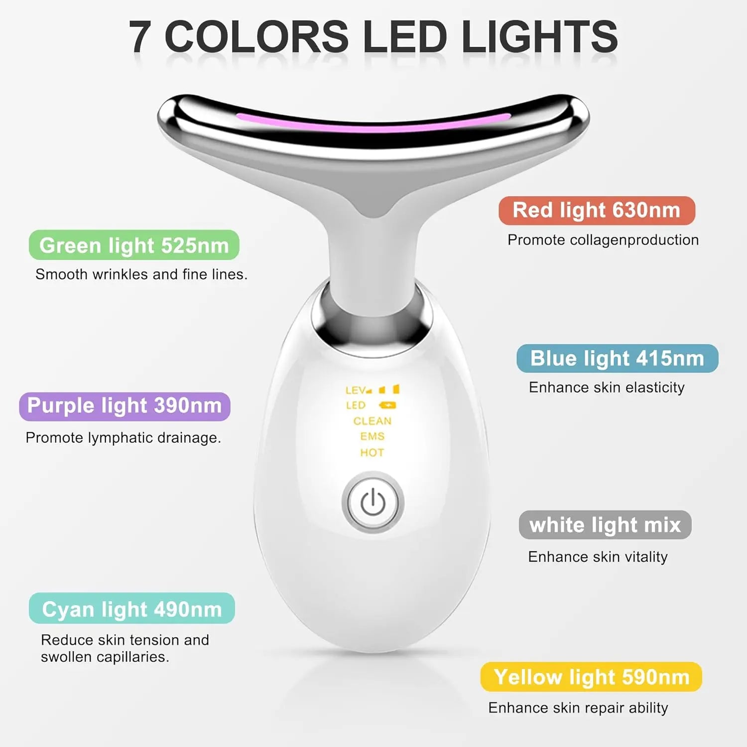 Ohio eur facial USB pour thérapie photonique EMS, appareil de lifting du visage et du cou, dispositif de raffermissement du double ruisseau mince, élimine les lignes du cou, masseur facial, beauté